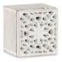 GIFTDECOR Caja calada madera cuadrada blanco