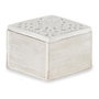 GIFTDECOR Caja calada madera cuadrada blanco