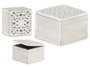 GIFTDECOR Caja calada madera cuadrada blanco
