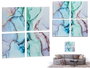 Giftdecor Set 4 Lienzo Mármol Azul 35x35 cm (Set de 6)