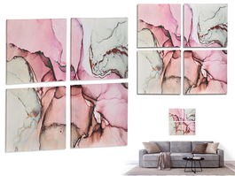 Giftdecor Lienzo 4 Piezas Mármol Rosa 35x35 cm (Set de 6)
