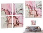 Giftdecor Lienzo 4 Piezas Mármol Rosa 35x35 cm (Set de 6)