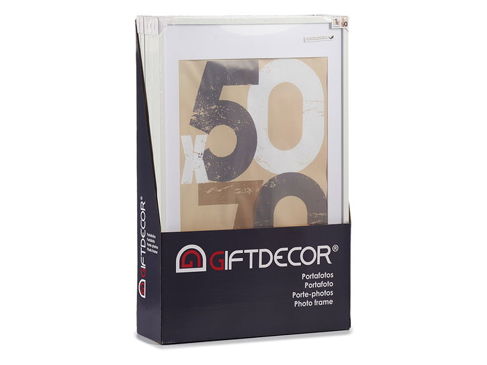 GIFTDECOR Portafotos de Pared Madera Paspartu 50x70cm Blanco Pack de 6