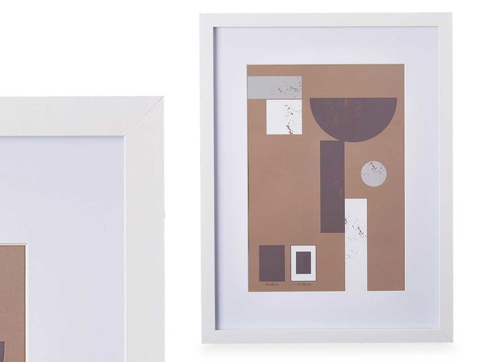 Giftdecor Portafoto Pared Madera con Paspartú Blanco 21x30 cm