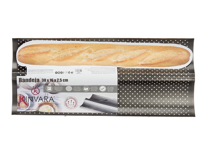 Kinvara Bandeja de Pan Metal Gris Oscuro Antiadherente 38 cm (Set de 24) Kinvara Bandeja de Pan Metal Gris Oscuro Antiadherente 38 cm (Set de 24)
