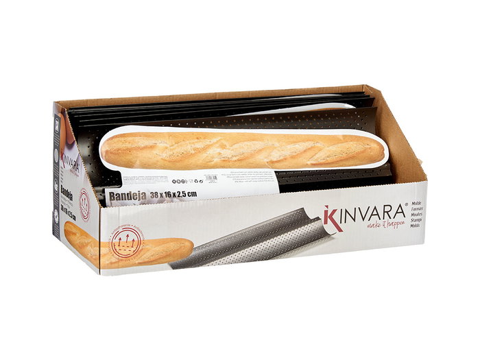 Kinvara Bandeja de Pan Metal Gris Oscuro Antiadherente 38 cm (Set de 24) Kinvara Bandeja de Pan Metal Gris Oscuro Antiadherente 38 cm (Set de 24)