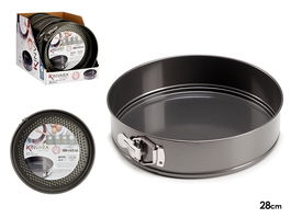 Kinvara Molde Redondo Metal Ajustable 28 cm Antiadherente Gris Oscuro Acero Carbono Apto Horno (Set de 12)