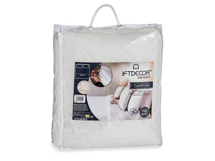 Giftdecor Cubre Colchón TNT con Goma Blanco 150 cm (Set de 6)
