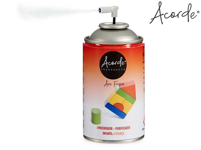Acorde Recambio Ambientador Aerosol Infantil 250 ml 6,5x14,5x6,5 cm (Set de 6)