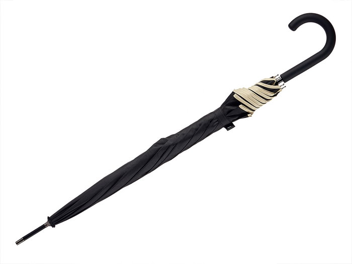 Arte Regal Paraguas 8 Varillas Negro con Borde Crema 12x5x86cm (Set de 12)