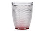 Vivalto Vaso de Cristal con Puntos para Agua 300 ml Rojo Transparente 8x8x10 cm (Set de 48)