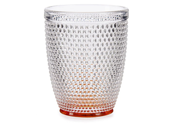 Vivalto Vaso de Cristal con Puntos para Agua 300ml Ámbar 8x8x10 cm (Set de 48)