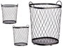 Giftdecor Cesto Metálico Negro con Asas 31x46.5x54.7 cm (Set de 4)