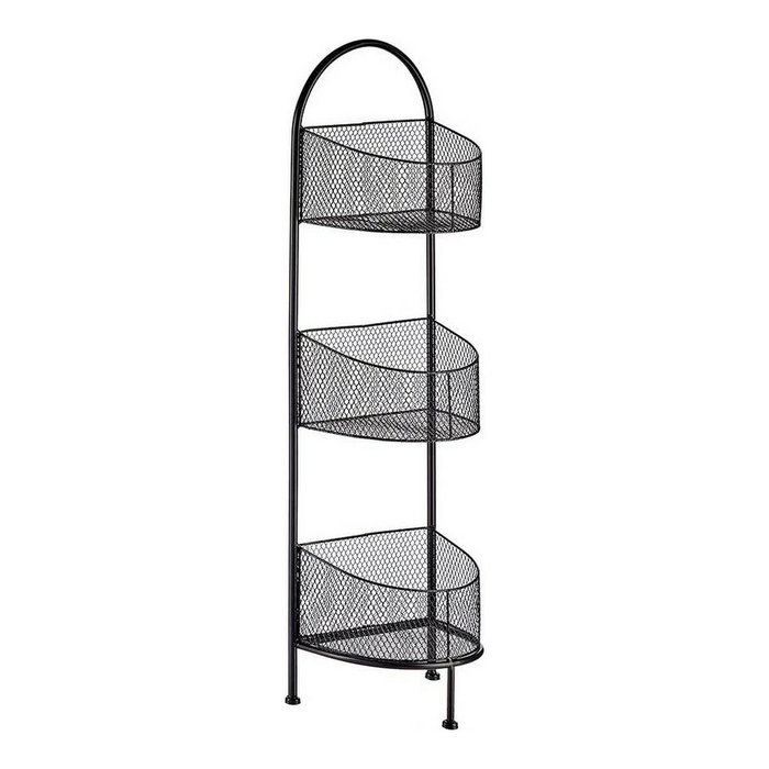 Giftdecor Estantería Metálica Ovalada 3 Pisos Negro