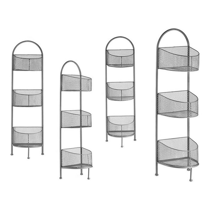 Giftdecor Estantería Metálica Ovalada 3 Pisos Plateado