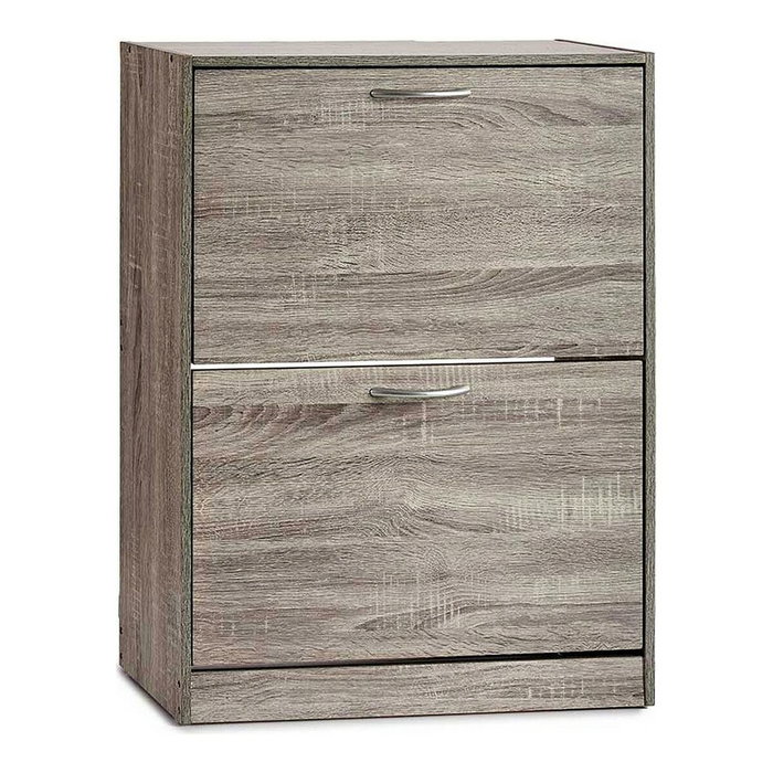 Giftdecor Zapatero de Madera 2 Pisos Gris Oscuro