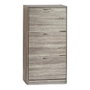 Giftdecor Zapatero de Madera de 3 Pisos Gris Oscuro