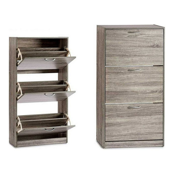 Giftdecor Zapatero de Madera de 3 Pisos Gris Oscuro Giftdecor Zapatero de Madera de 3 Pisos Gris Oscuro