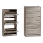 Giftdecor Zapatero de Madera de 3 Pisos Gris Oscuro