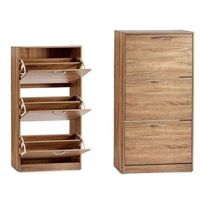 GIFTDECOR Zapatero de madera de 3 pisos color Roble GIFTDECOR Zapatero de madera de 3 pisos color Roble