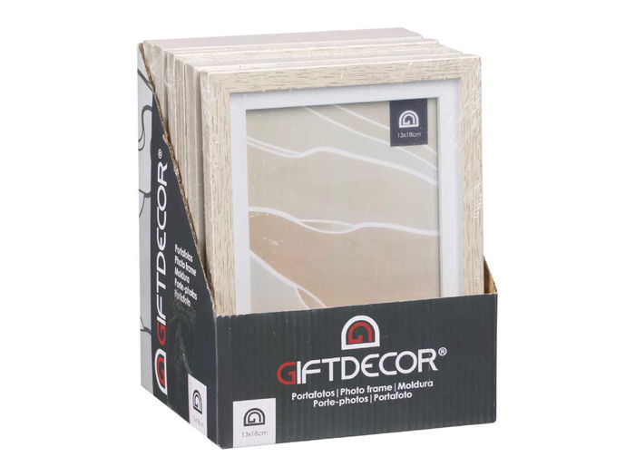 Giftdecor Portafotos Natural Borde Blanco 13x18 cm (Set de 24)