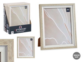 Giftdecor Portafotos Natural Borde Blanco 20x25 cm (Set de 24)