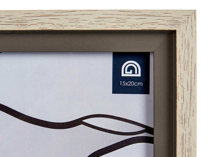 Giftdecor Portafotos Natural Borde Gris 15x20 cm, Plástico y Vidrio (24 Unidades)
