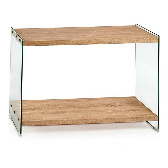 Giftdecor Mesa Recibidor Doble Capa Cristal y Madera