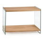 Giftdecor Mesa Recibidor Doble Capa Cristal y Madera