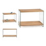 Giftdecor Mesa Recibidor Doble Capa Cristal y Madera