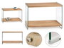 Giftdecor Mesa Recibidor Doble Capa Madera y Cristal Transparente 40x76x120 cm