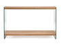 Giftdecor Mesa Recibidor Doble Capa Madera y Cristal Transparente 40x76x120 cm