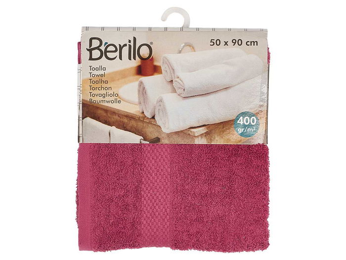 Berilo Toalla Lisa 90x50 cm, Color Granate, Algodón y Poliéster (Set de 24) Berilo Toalla Lisa 90x50 cm, Color Granate, Algodón y Poliéster (Set de 24)