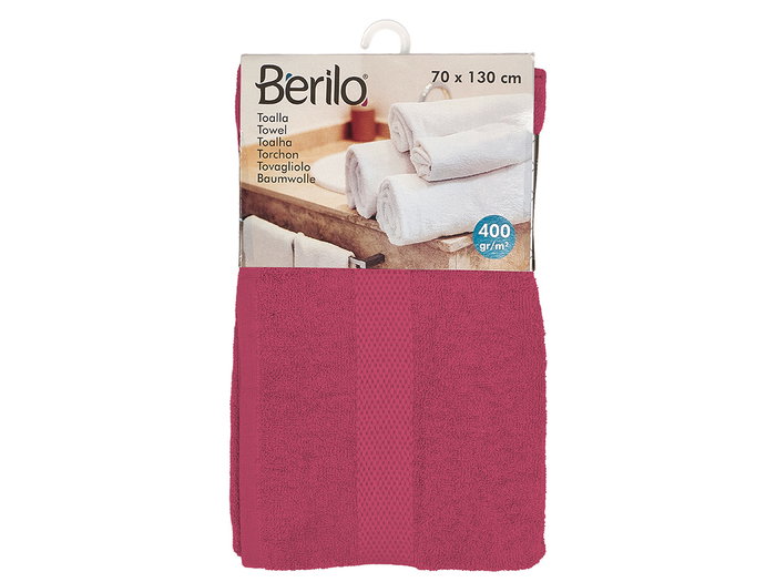 Berilo Toalla de Baño Granate 70x130 cm Abierta, Lisa, Algodón y Poliéster, 80% Algodón 20% Poliéster (Set de 12)