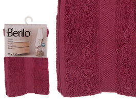 Berilo Toalla de Baño Granate 70x130 cm Abierta, Lisa, Algodón y Poliéster, 80% Algodón 20% Poliéster (Set de 12)