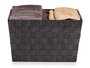 Kipit Cesta de Tela Cónica Rectangular con Asas Grande Negro 35x25x20 cm (Set de 12)