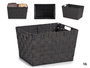 Kipit Cesta de Tela Cónica Rectangular con Asas Grande Negro 35x25x20 cm (Set de 12)
