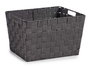 Kipit Cesta de Tela Cónica Rectangular con Asas Grande Negro 35x25x20 cm (Set de 12)