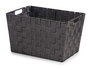 Kipit Cesta de Tela Cónica Rectangular con Asas Grande Negro 35x25x20 cm (Set de 12)