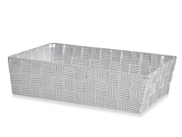 Kipit Cesta Tela Rectangular sin Asas 34 cm x 21 cm x 8.5 cm Blanco Poliester (Set de 18)