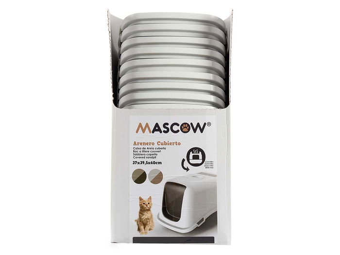 Mascow Arenero Cubierto Plástico Antracita 40x30x57 cm con Filtro (Set de 12)