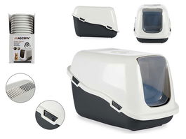 Mascow Arenero Cubierto Plástico Antracita 40x30x57 cm con Filtro (Set de 12)