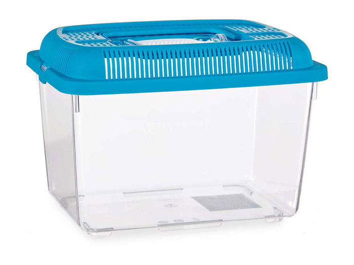 MASCOW Pecera Mediana 24x17cm Azul con Asa MASCOW Pecera Mediana 24x17cm Azul con Asa