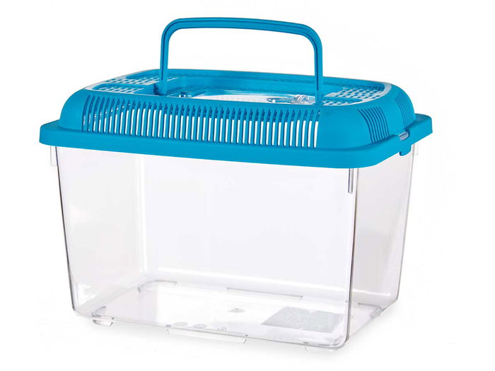 MASCOW Pecera Mediana 24x17cm Azul con Asa MASCOW Pecera Mediana 24x17cm Azul con Asa