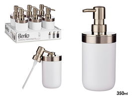 Berilo Dosificador Plateado Blanco 350 ml 9x17x8 cm (Set de 12)