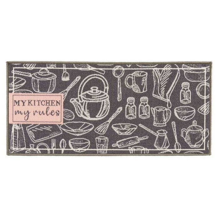 Kinvara Alfombra Multiusos My Kitchen 40x90cm Gris y Blanco