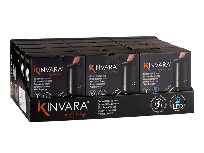 Kinvara Dispensador Vino Eléctrico Negro 5 x 11 x 10 cm (Set de 12)