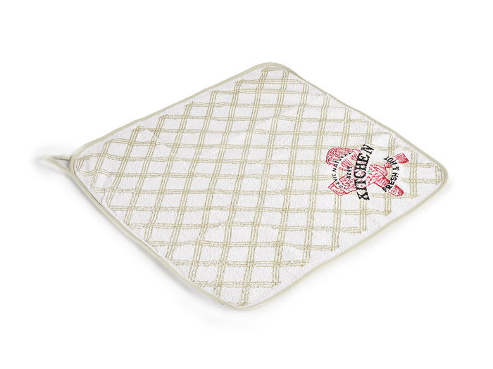 Kinvara Paño Cocina Rizo 50 cm Verde Blanco 75% Algodón 25% Poliéster (Set de 24)