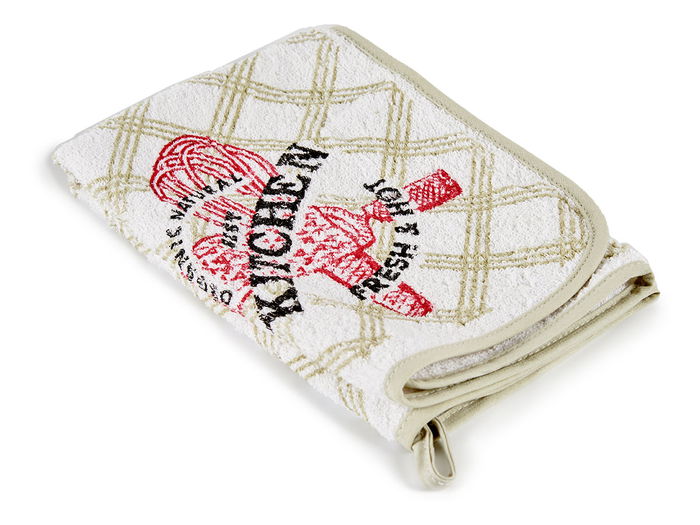 Kinvara Paño Cocina Rizo 50 cm Verde Blanco 75% Algodón 25% Poliéster (Set de 24)