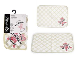 Kinvara Mantel Individual Rizo Fresh Verde/Blanco 33 x 48 cm Poliéster/Algodón (Set de 24)